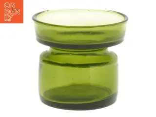 Gammel Grøn glas lysestage fra Dansk Designs (str. 7 cm)