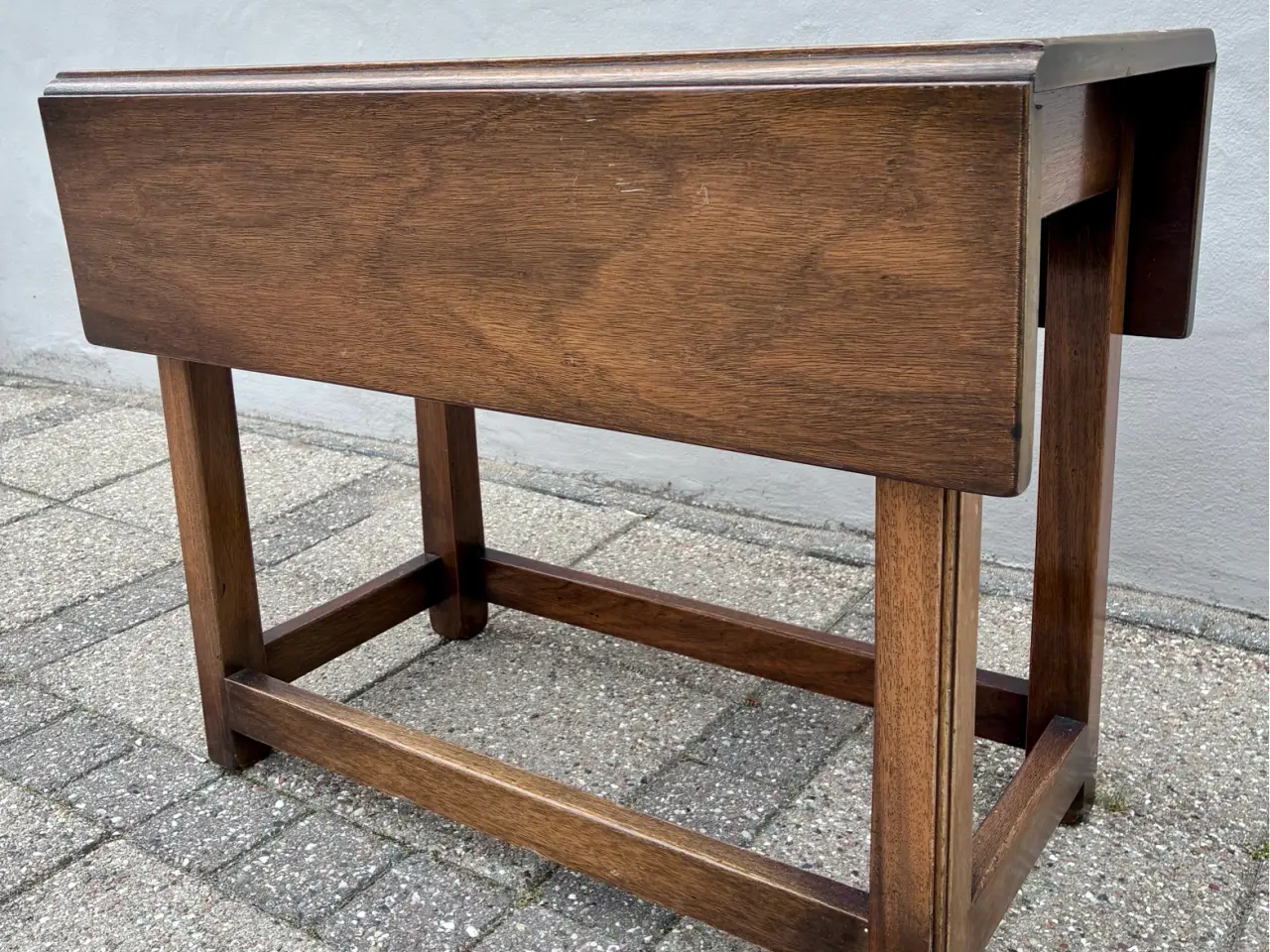 Billede 8 - Praktisk 60’er sidebord Massiv egetræ sammenklappe
