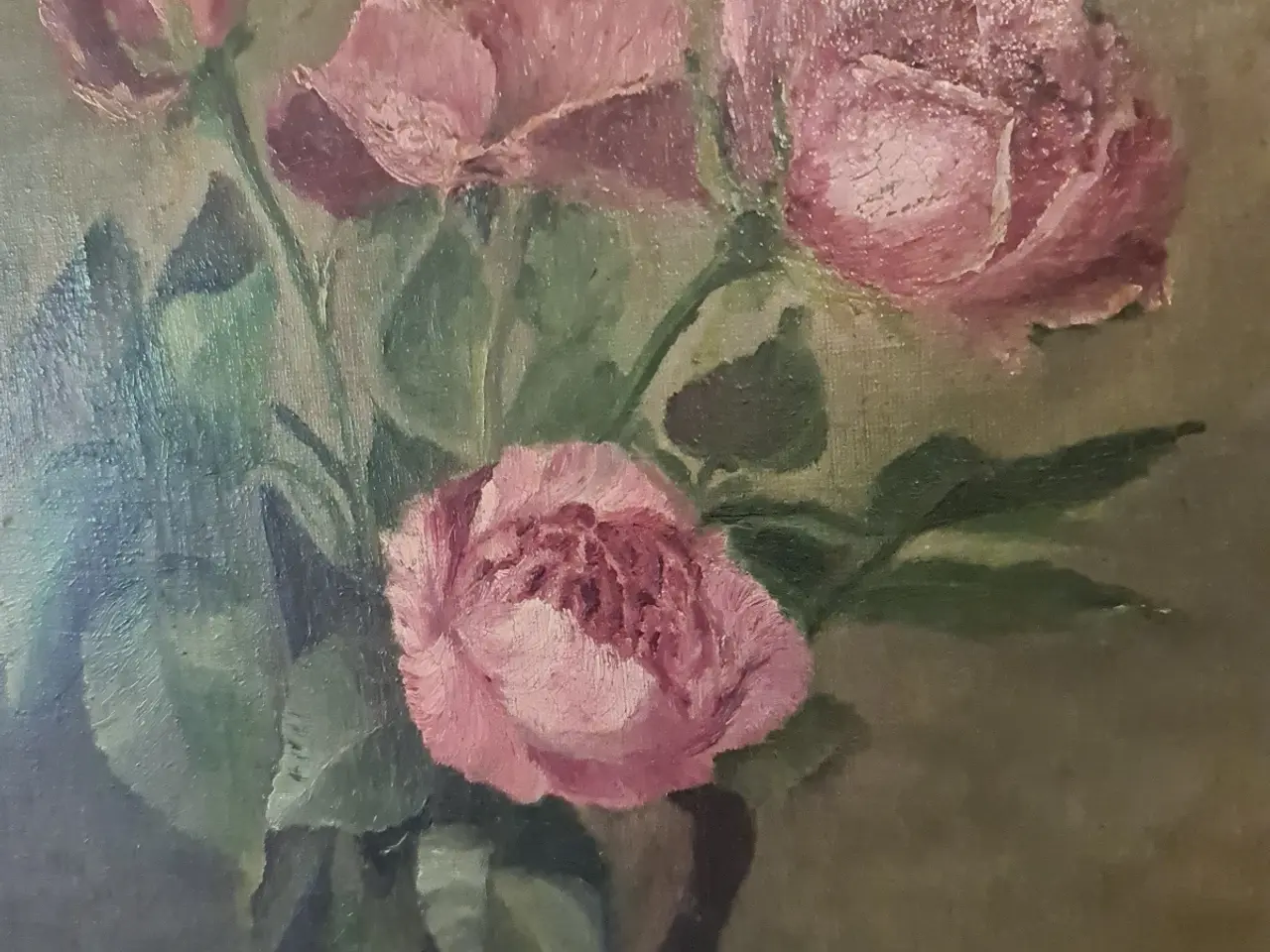Billede 2 - A. Brandt – originalt oliemaleri med roser