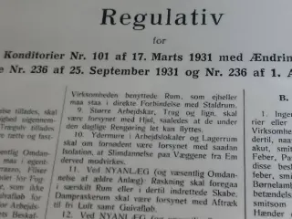 Regulativ Bagerier og Konditorier
