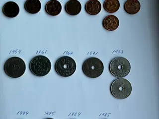 Danske 25 ører, 31 styk (19 stk. + 12 stk.)