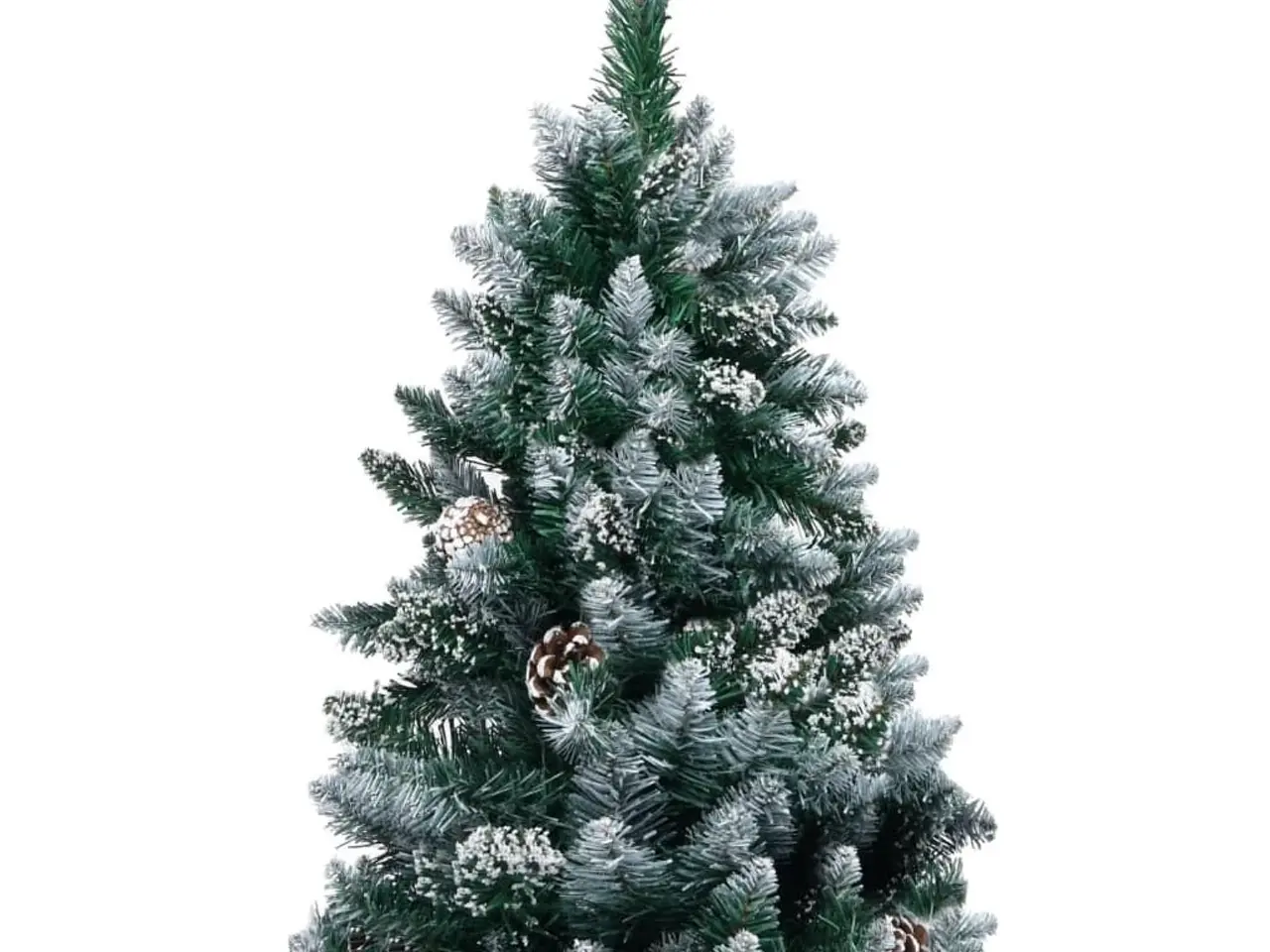 Billede 2 - Kunstigt juletræ med grankogler og hvidt sne 180 cm