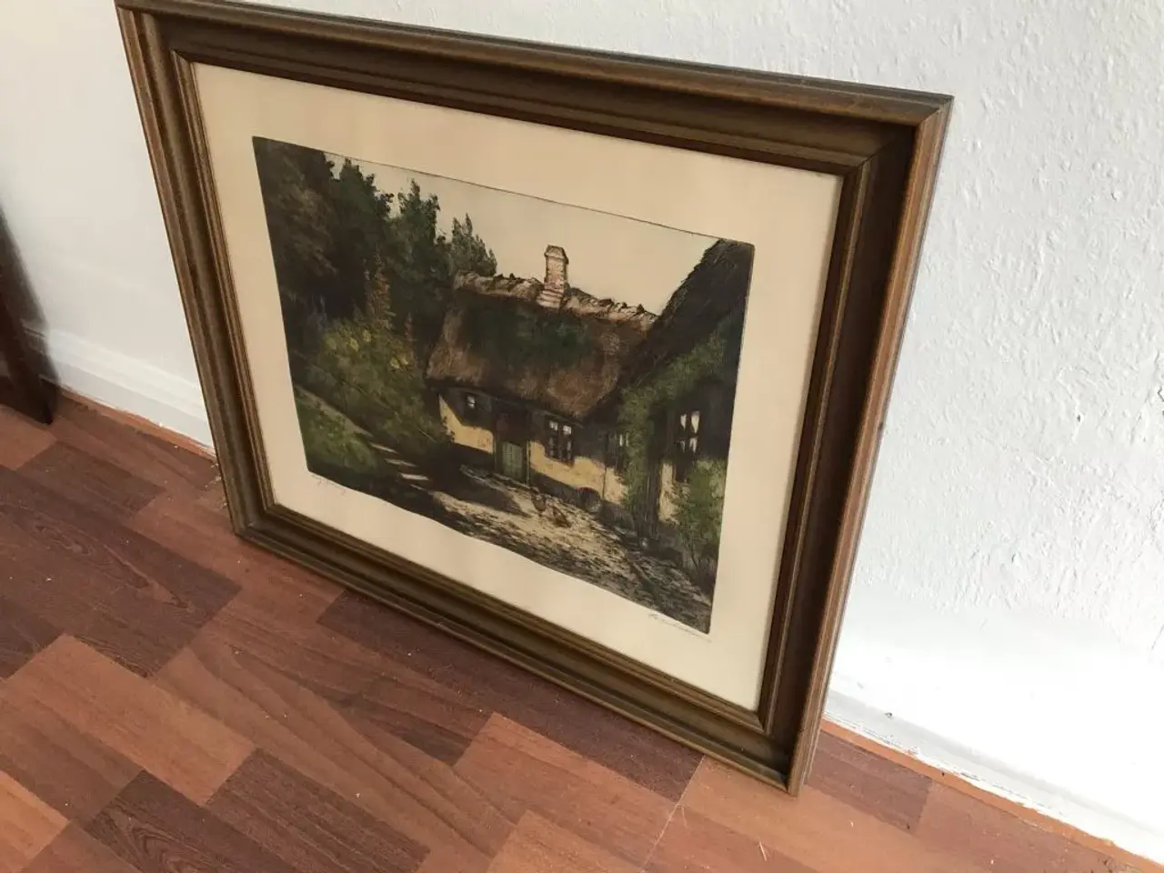 Billede 1 - Original radering - motiv Bondehus