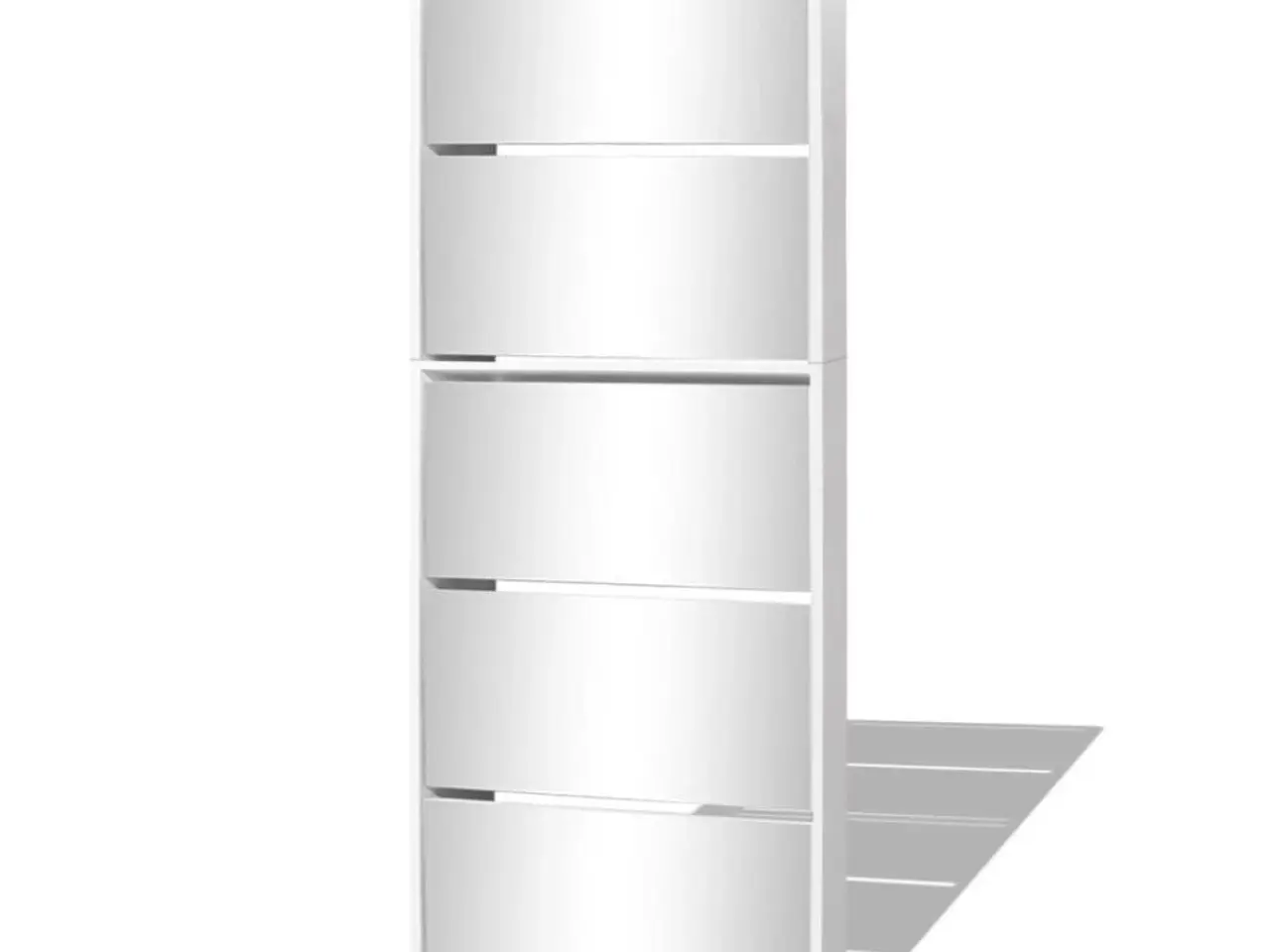 Billede 2 - Skoskab med spejl - 5 rum, 63×17×169,5 cm, hvid