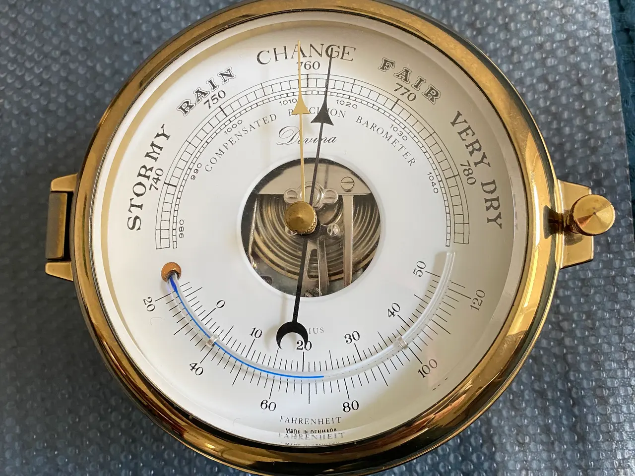 Billede 2 - Skibsur og barometer i messing - GIV ET BUD