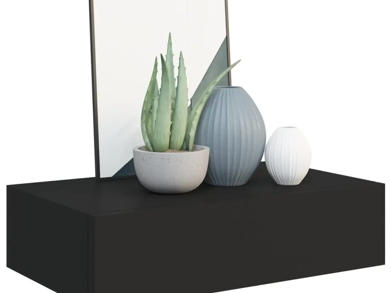 Billede 3 - Væghylder med skuffer 2 stk. 40x23,5x10 cm MDF sort