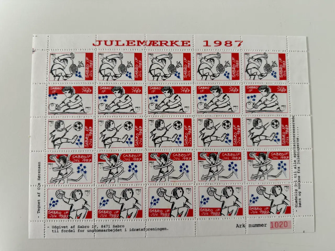 Billede 1 - Julemærkeark - Sabro IF