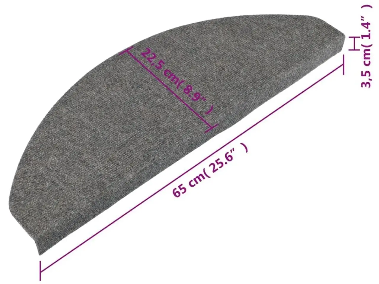 Billede 8 - Trappemåtter 15 stk. - 65 × 22,5 × 3,5 cm - selvklæbende, grå
