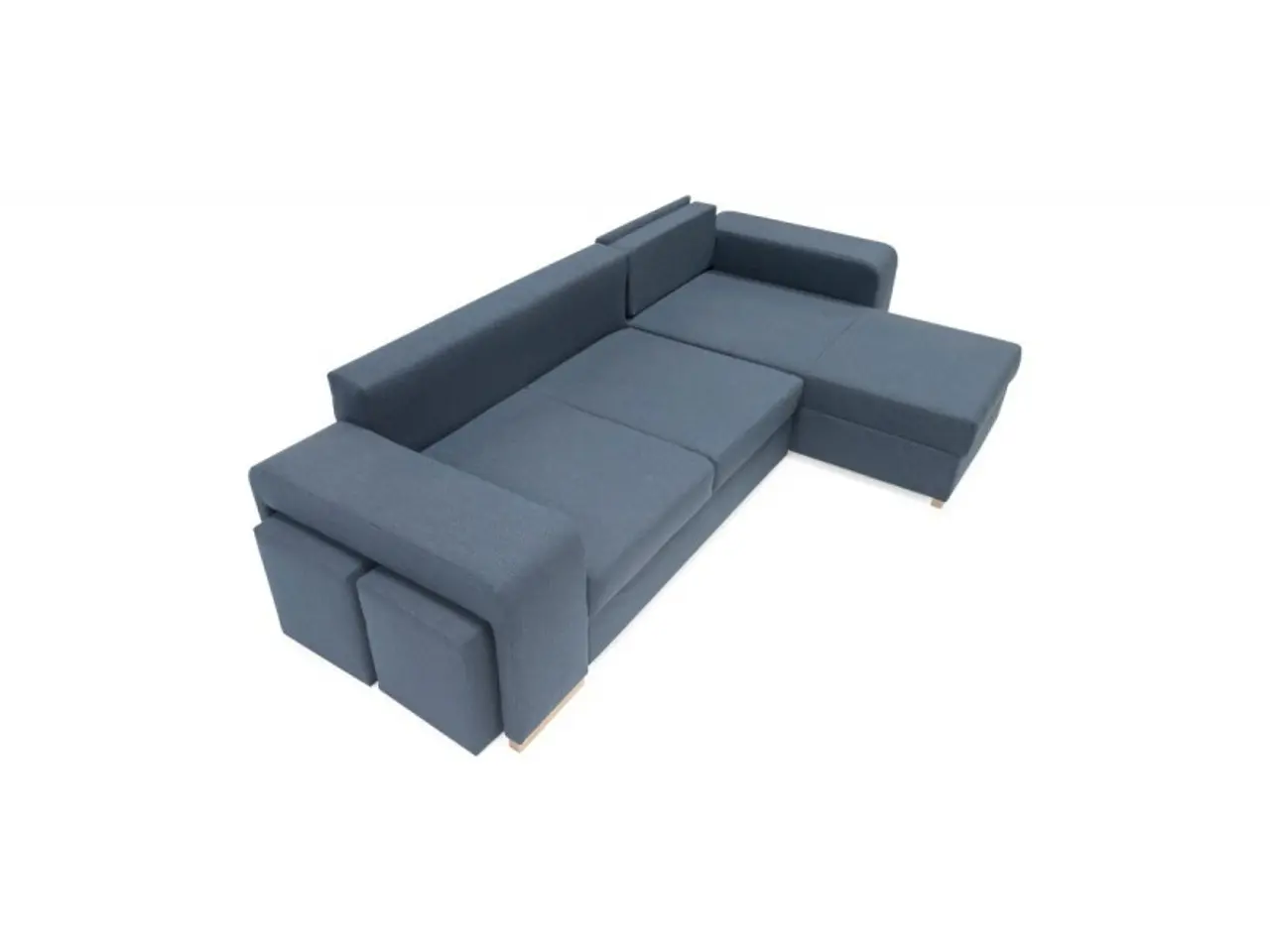 Billede 6 - Mark vendbar sovesofa m. puffer - Blå Inari 80