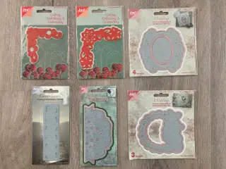 6 pakker cutting, embossing og embroidery stencils