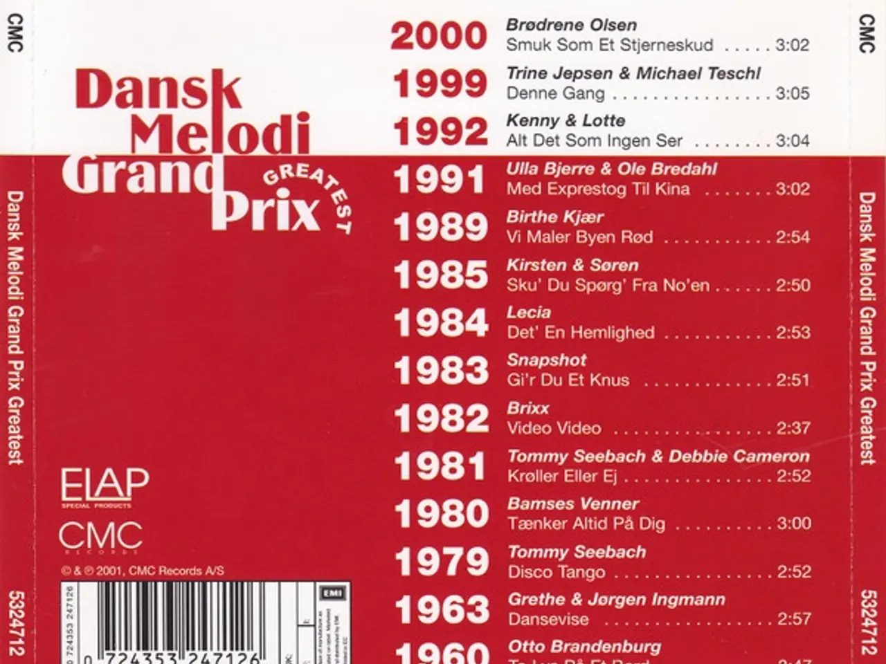 Billede 2 - Diverse kunstnere – Dansk Melodi Grand Prix… – CD
