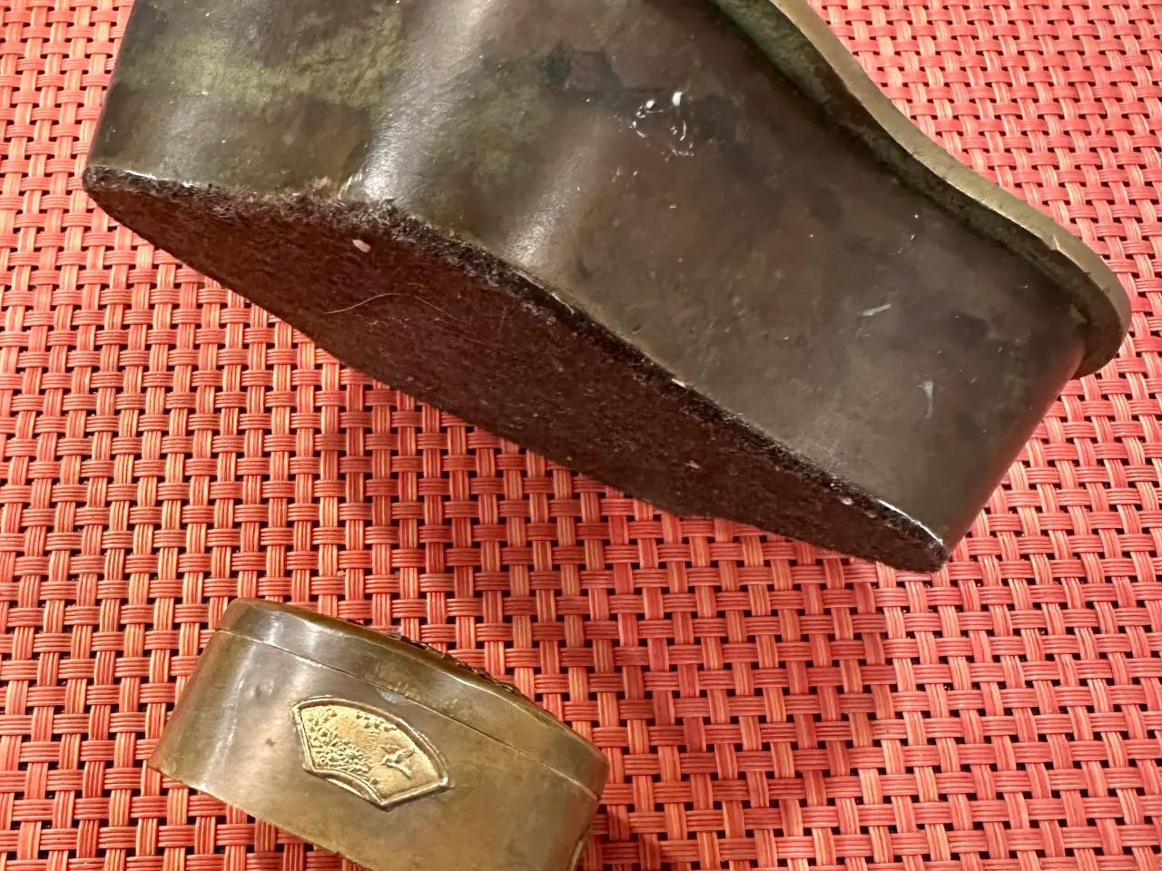 Billede 3 - To antikke skrin af bronze og messing sælges.