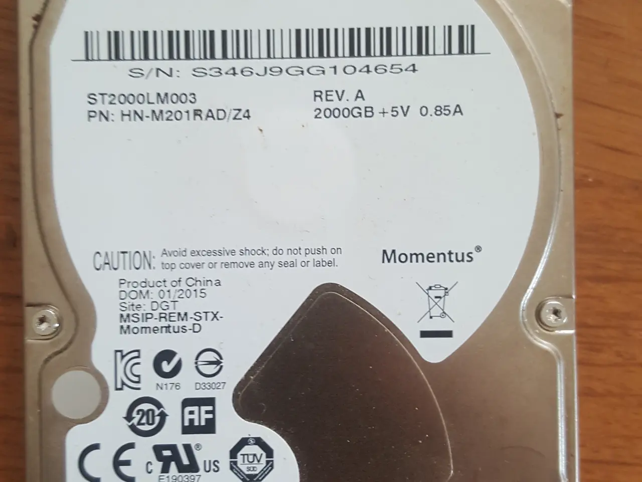 Billede 1 - samsung 2,5" 2000GB SATA