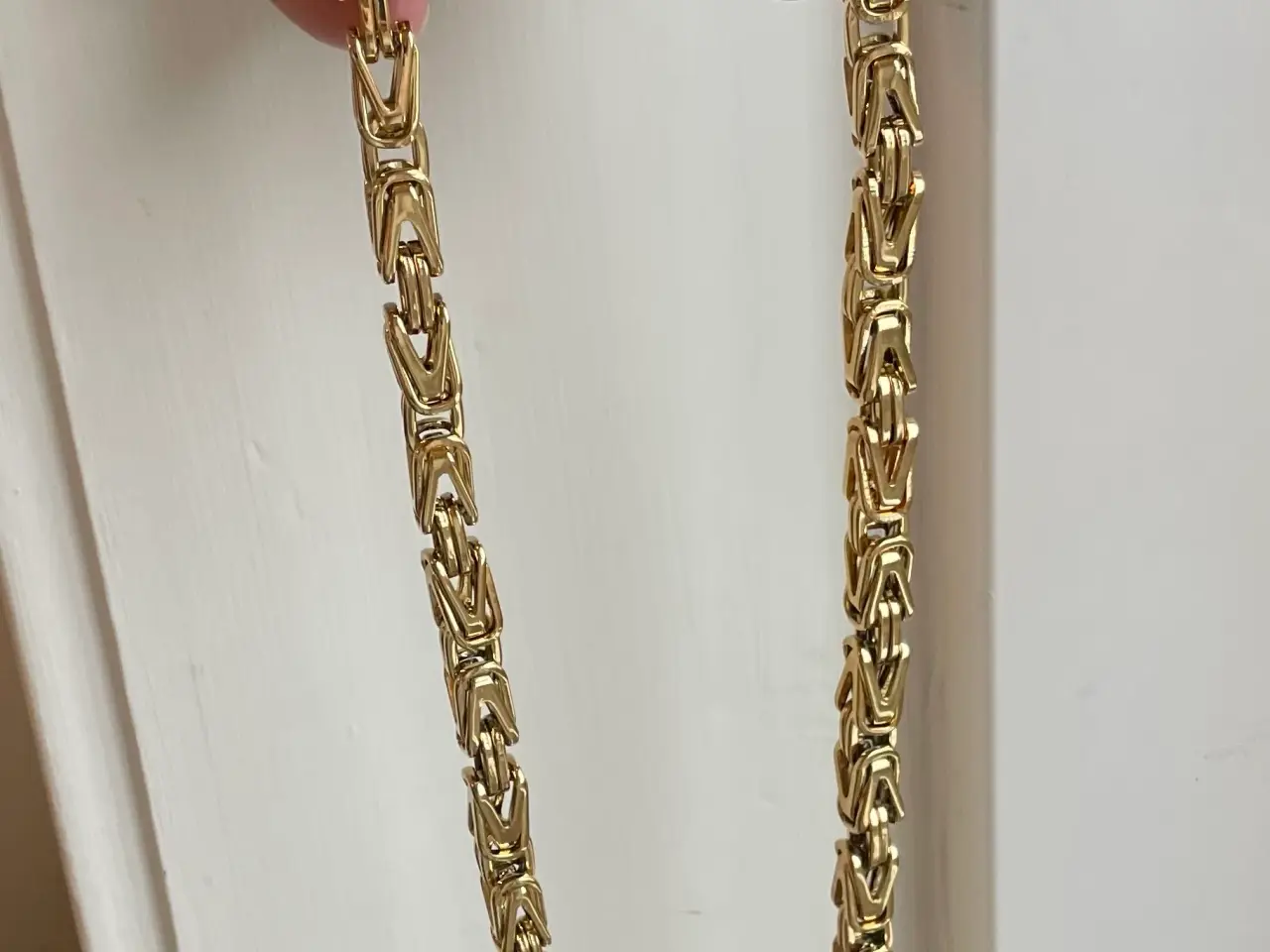 Billede 2 - 8mm goldfilled firkantet kongekæde 