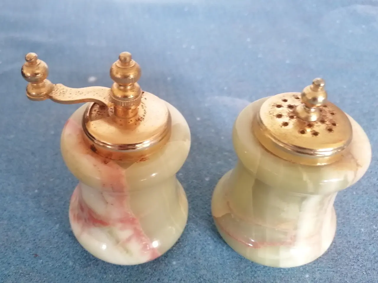 Billede 3 - Flotte Italienske Onyx Salt og Peber Bøsser