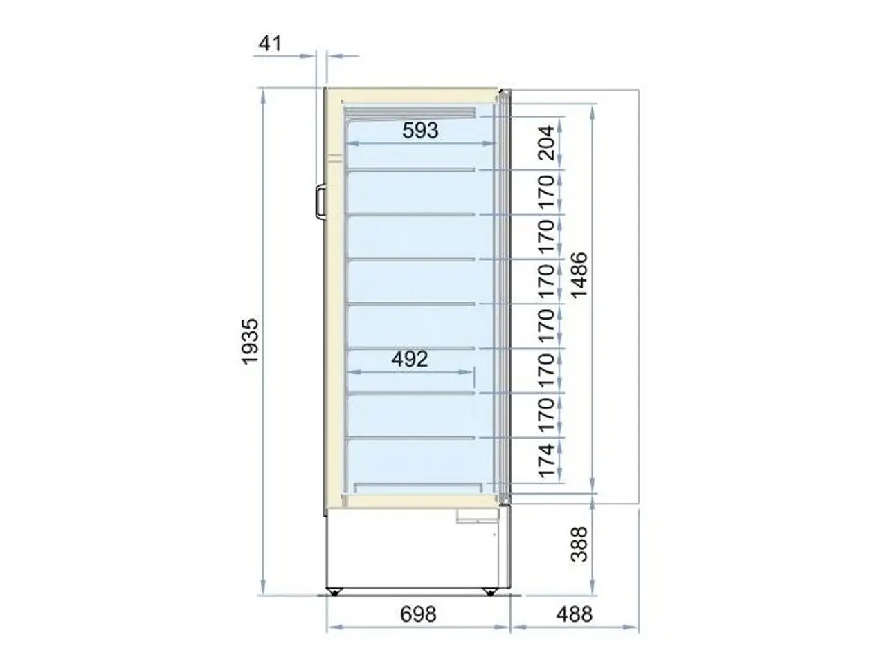 Billede 2 -  Displayfryseskab 353 L – B520 x D740 x H1935 mm