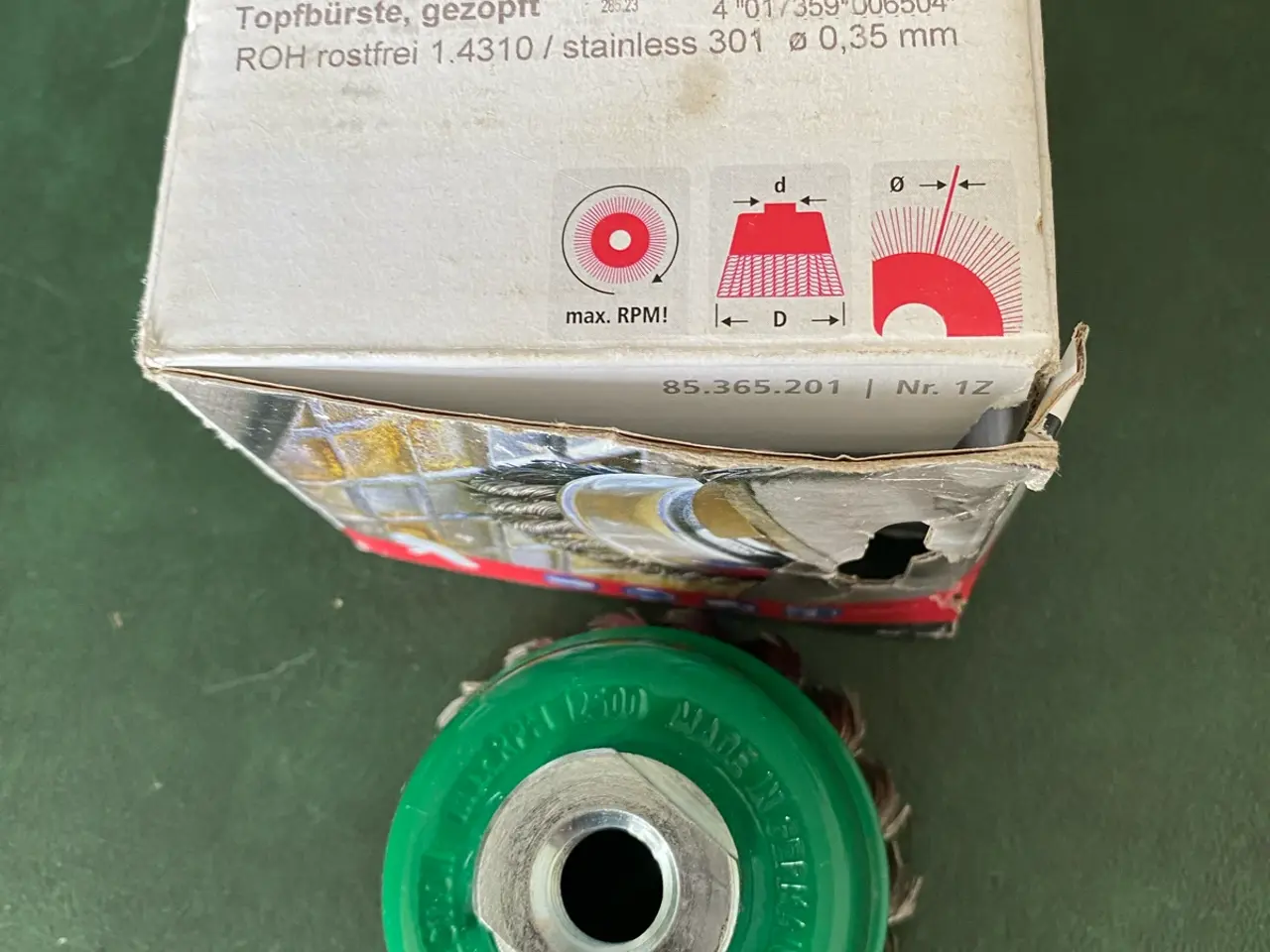 Billede 2 - Lessmann kopstålbørste 115 mm rustfri stål til vin