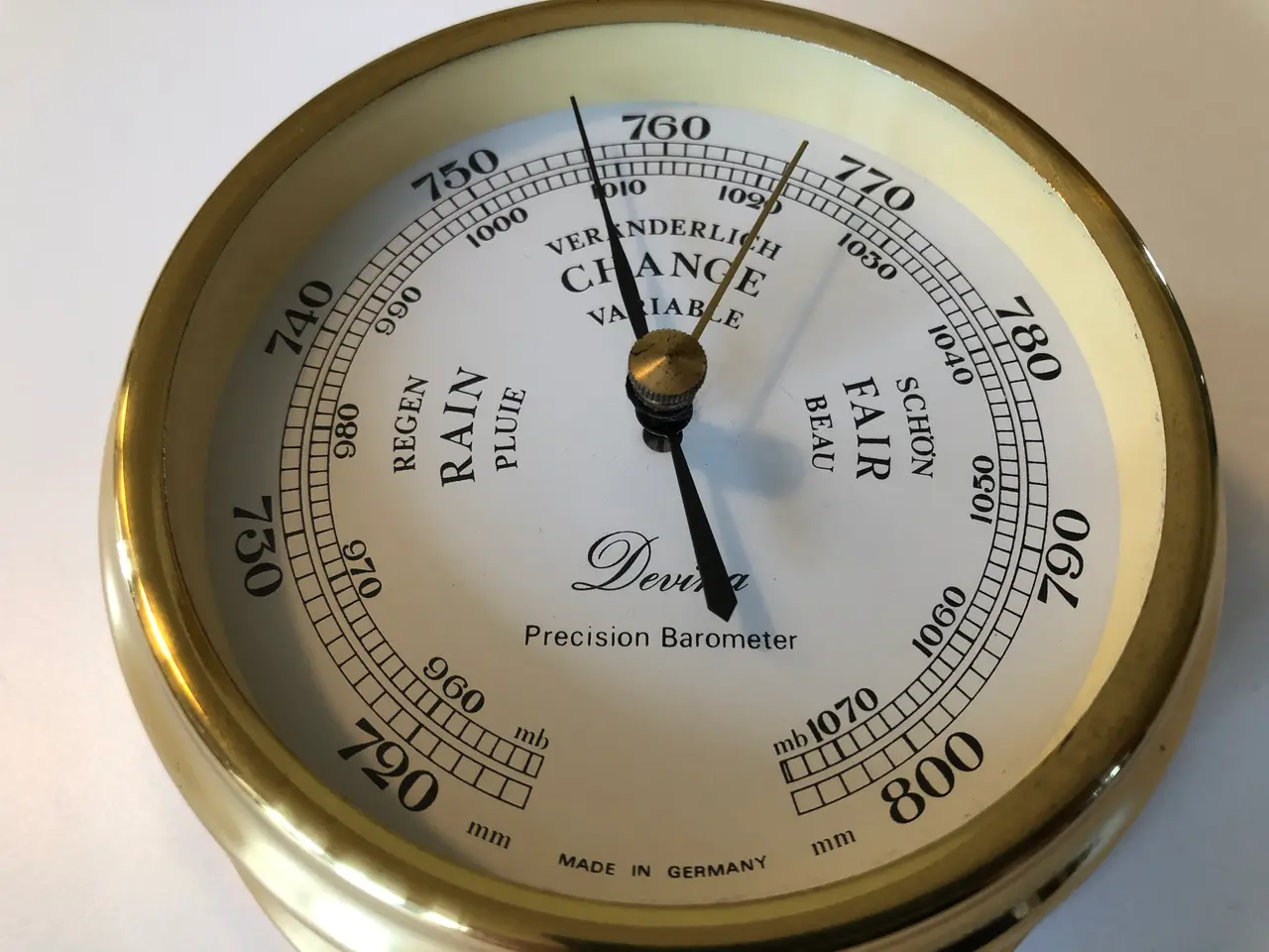 Billede 2 - Devina skibsbarometer i messing
