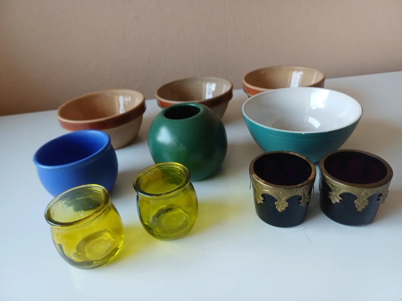 Billede 2 - Skåle, vaser og fyrfadsstager i keramik og glas