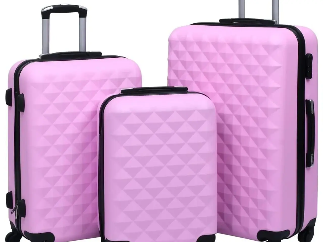 Billede 1 - Kuffertsæt 3 stk. hardcase ABS pink