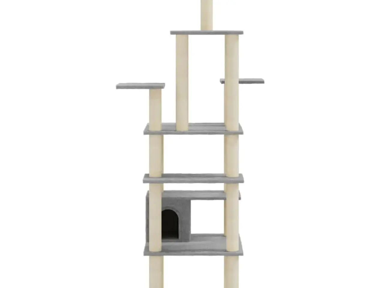 Billede 4 - Kradsetræ med sisal kradsestolper 183 cm - lysegrå