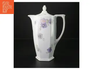Porcelæns kaffekande med blomster (str. 20,5 cm)