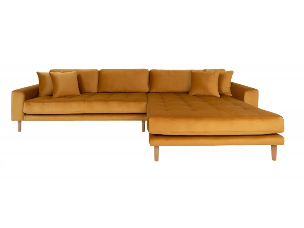 Billede 3 - Lido - Højrevendt Chaiselongsofa - Sennepsgul velour