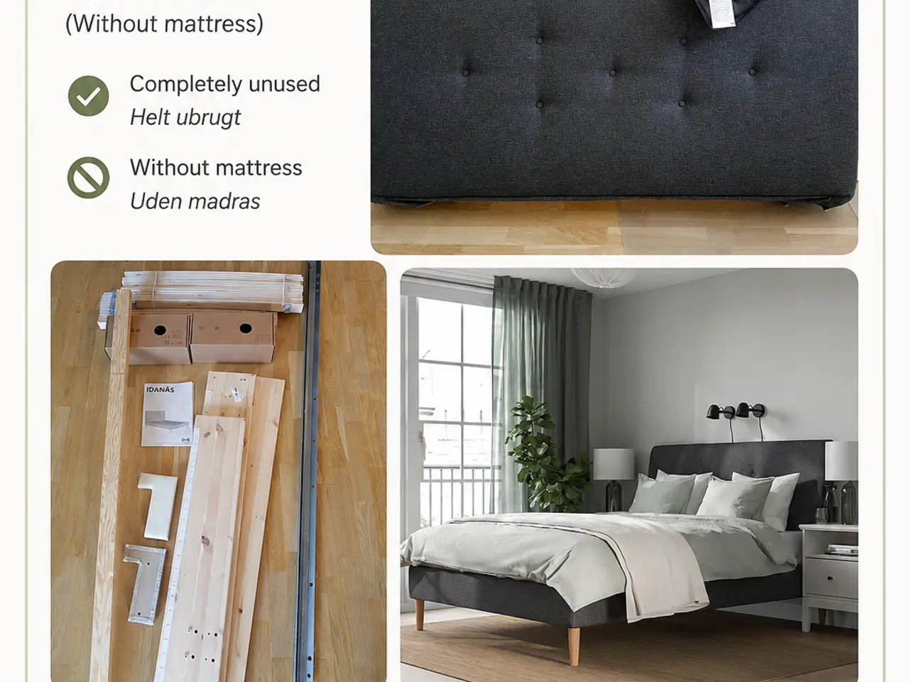 Billede 1 - IKEA IDANÄS Ubrugt sengestel 160x200 (bedframe)