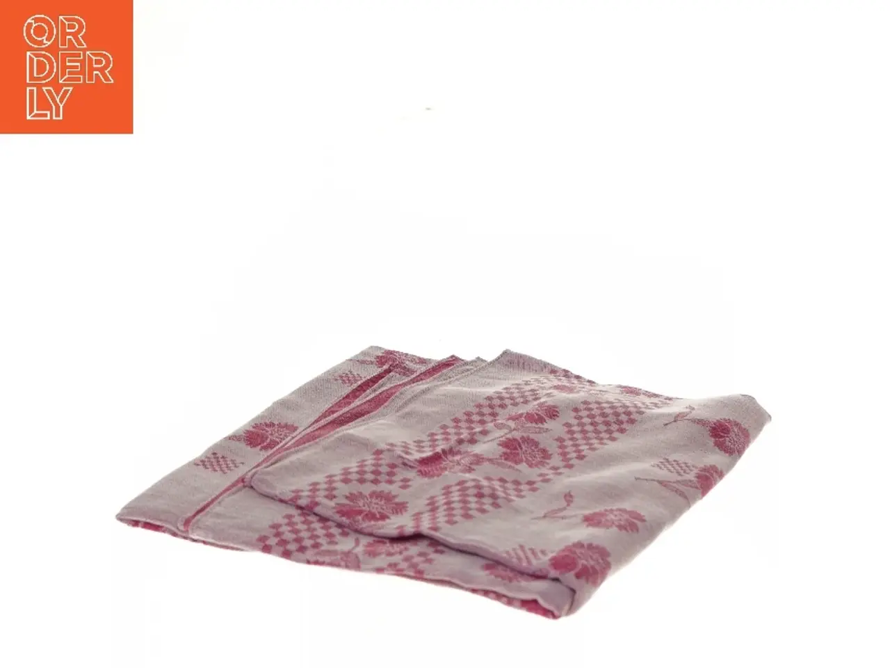 Billede 2 - Rosa tekstil med blomsterdesign (str. 90x95 cm)