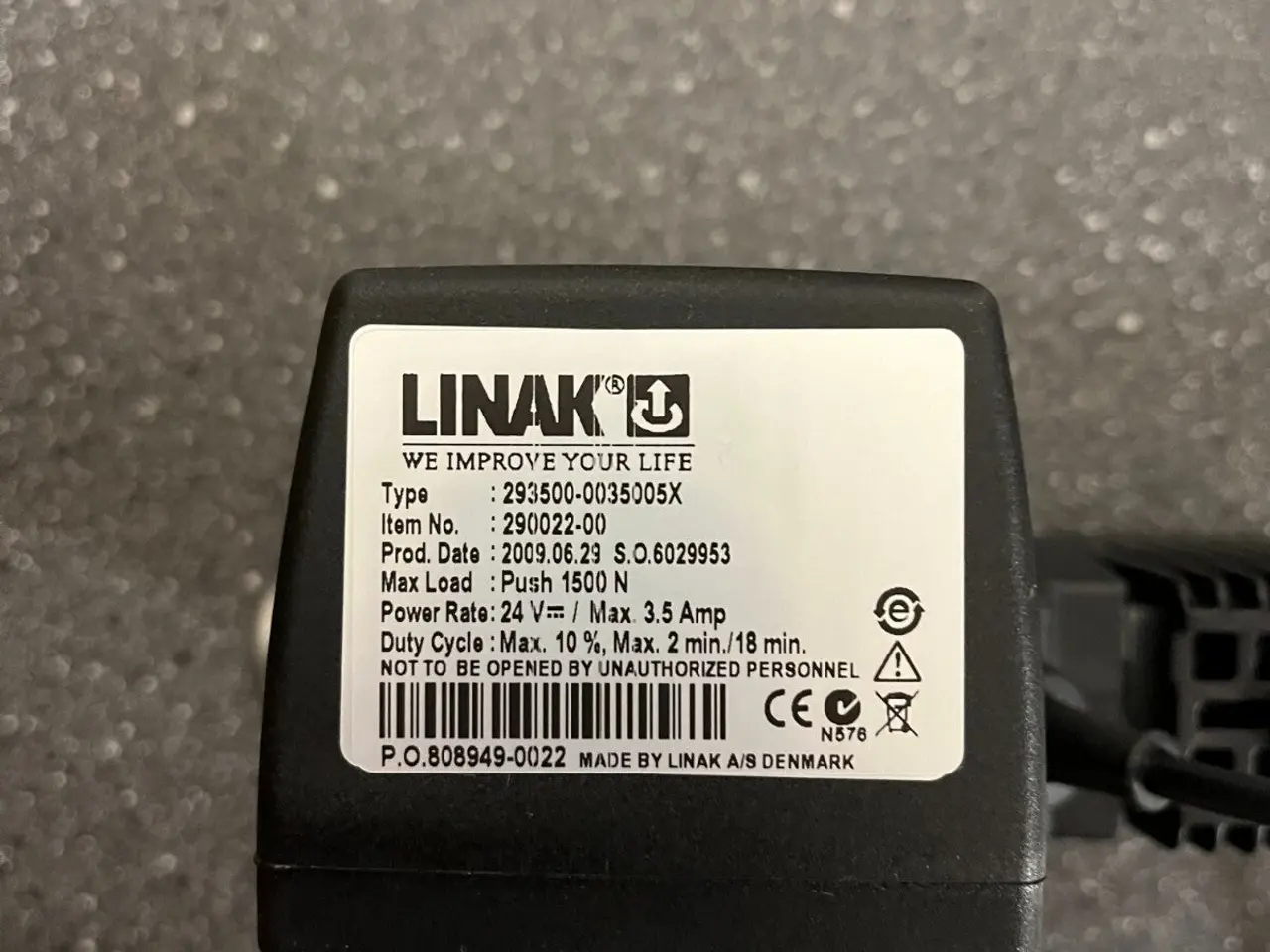 Billede 6 - LINAK Electric Actuator 293500-0035005X 1500N Push
