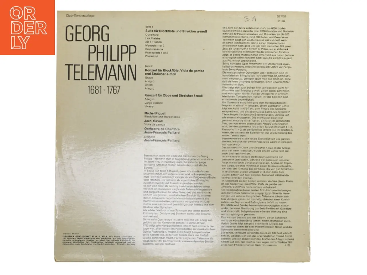 Billede 2 - Georg Philipp Telemann vinylplade fra EMI Electrola
