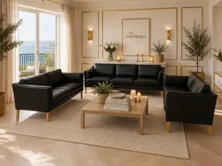 Mogens Hansen MH2225 Sofagruppe i sort prestige.