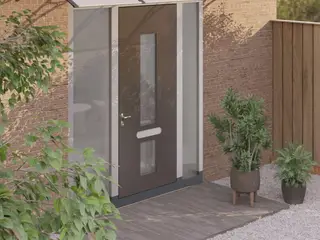 Dørbaldakin 350 × 100 cm - polycarbonat, sort