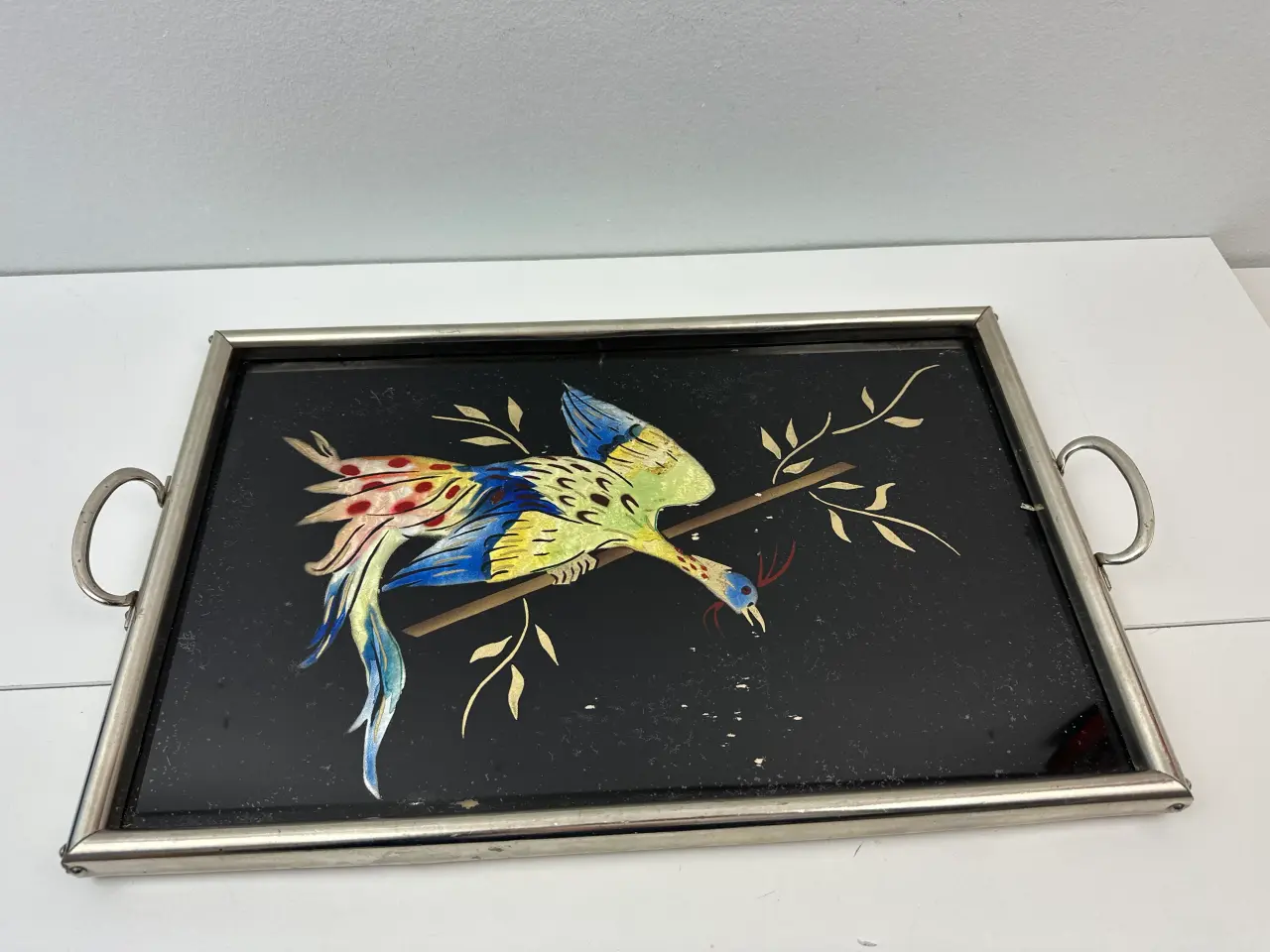 Billede 4 - Retro bakke med fuglemotiv
