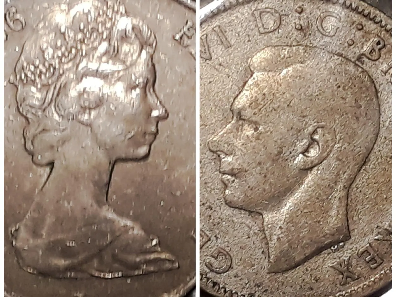 Billede 1 - 2 Engelske Mønter - King and Queen 