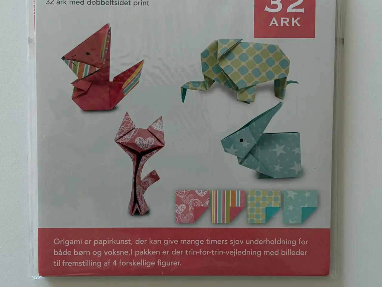 Billede 1 - Origami papir, dobbeltsidet print - 31 stk. 15x15