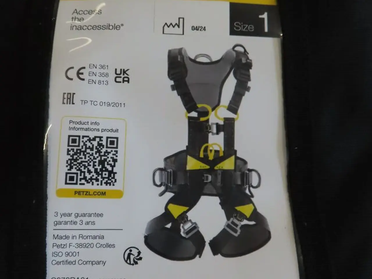 Billede 2 - Faldsikringssele PETZL, str. 1