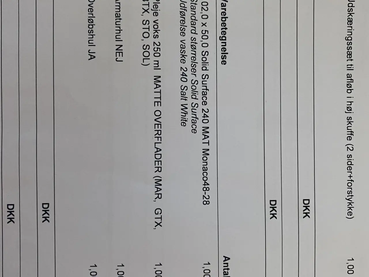 Billede 3 - Helstøbt håndvask/bordplade i Salt White.
