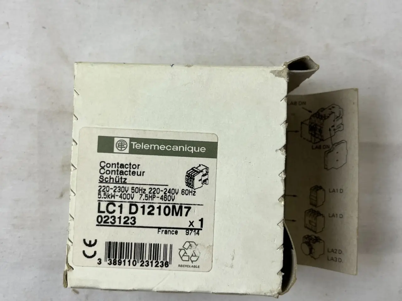 Billede 3 - Telemecanique LC1D1210M7 kontaktor 25A 5.5kW AC