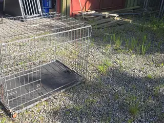 Sammenklappelig metal hundebur med bundbakke