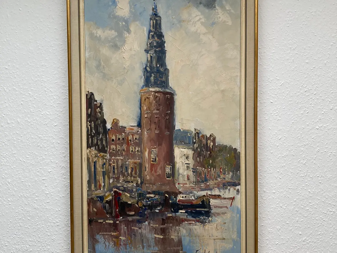 Billede 2 - Cornelis Verheijen- oliemaleri af Montelbaanstoren