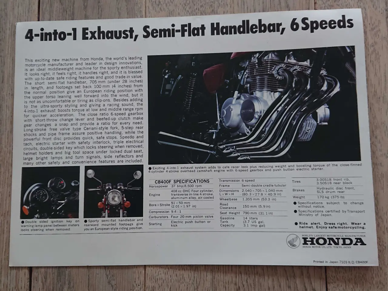 Billede 3 - org.Honda CB400Four brochure