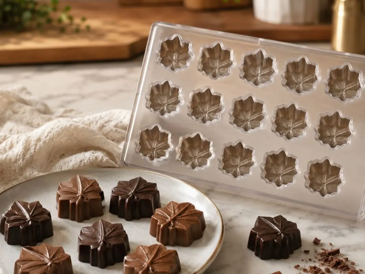 Billede 2 - Helt nye chokoladeforme med blad-facon