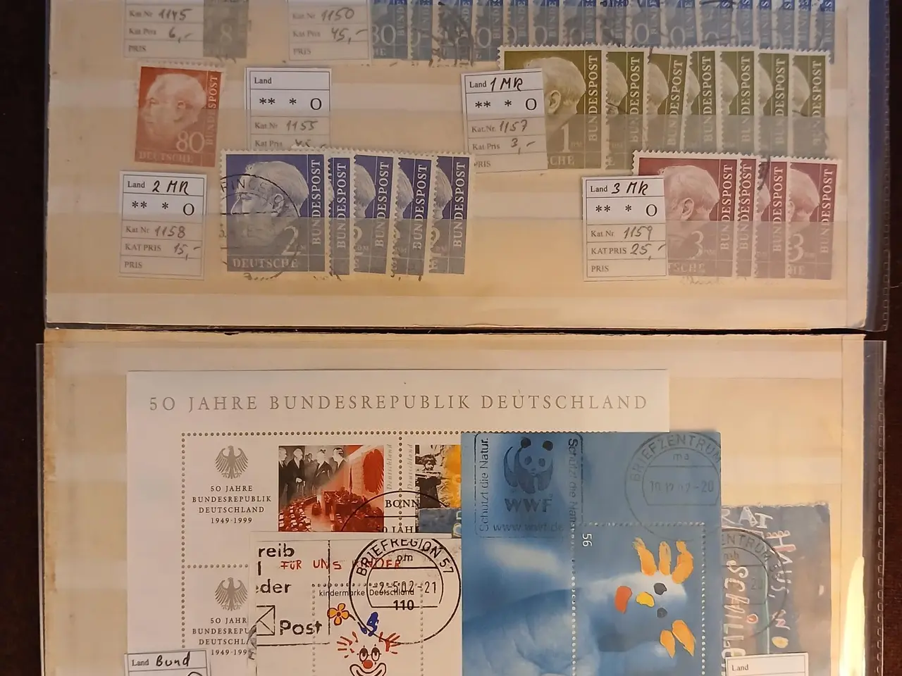 Billede 6 - Vesttyskland (493) Stemplet lagerparti miniark mm