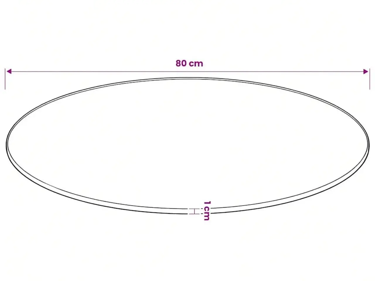 Billede 5 - Rund bordplade i hærdet glas - 80 cm, transparent