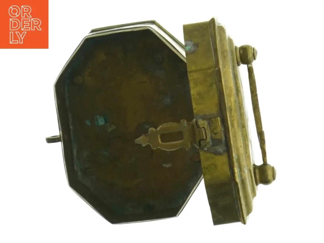 Billede 5 - Antik messing teboks (str. 12 x 9 cm)