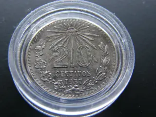 Mexico  20 Centavos 1937  Sølv  KM#438.