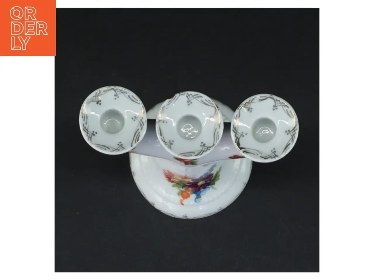 Billede 2 - Porcelænstage til tre lys (str. 13,5 x 12 x 8 cm)