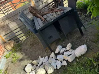 Kalksten og træ rod til akvarie