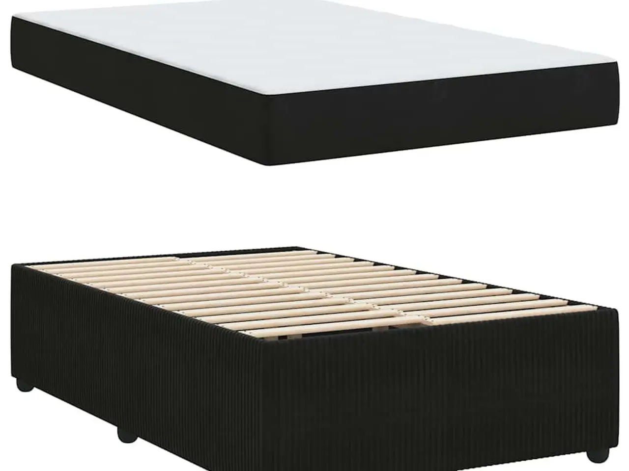 Billede 6 - Sengestel med madras Sort 120 x 200 cm Stof